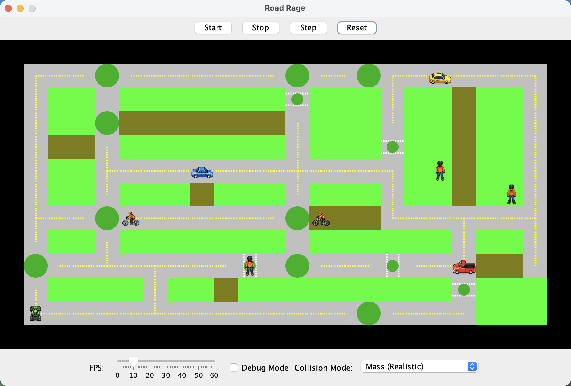 Road Rage GUI with controls