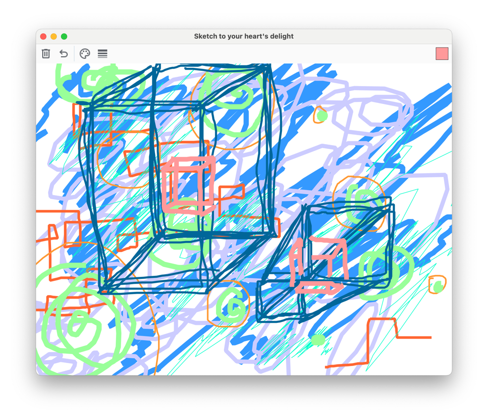 Sketch Pad application with multiple colored lines