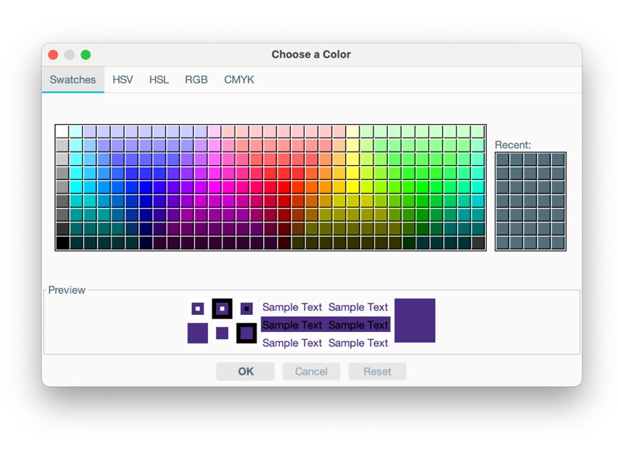 JColorChooser dialog